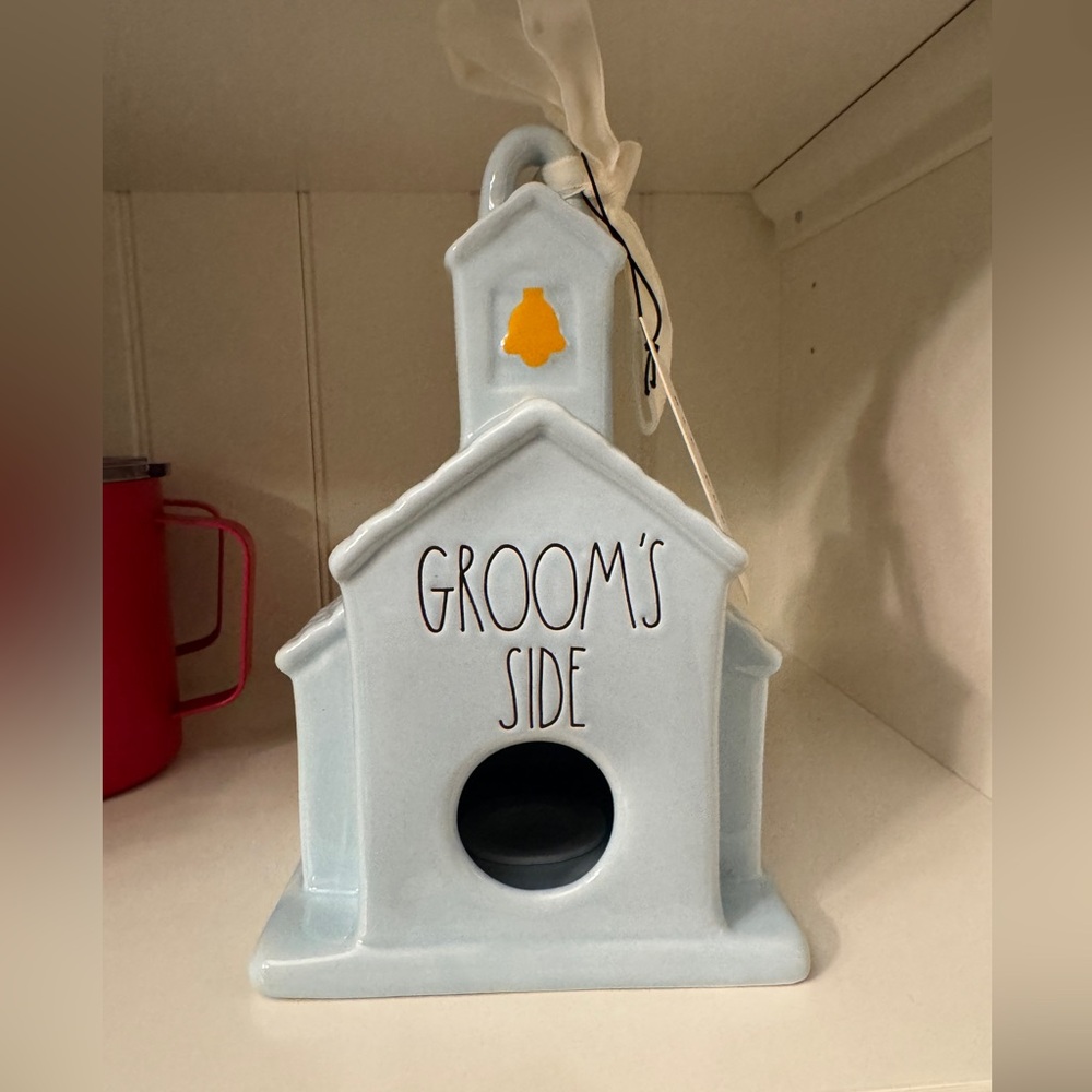 Rae Dunn Blue Groom's Side Birdhouse